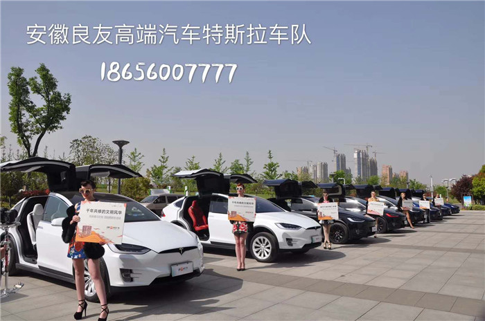 2018年4月15日 安徽良友美国特斯拉X大型车队来到蚌埠市